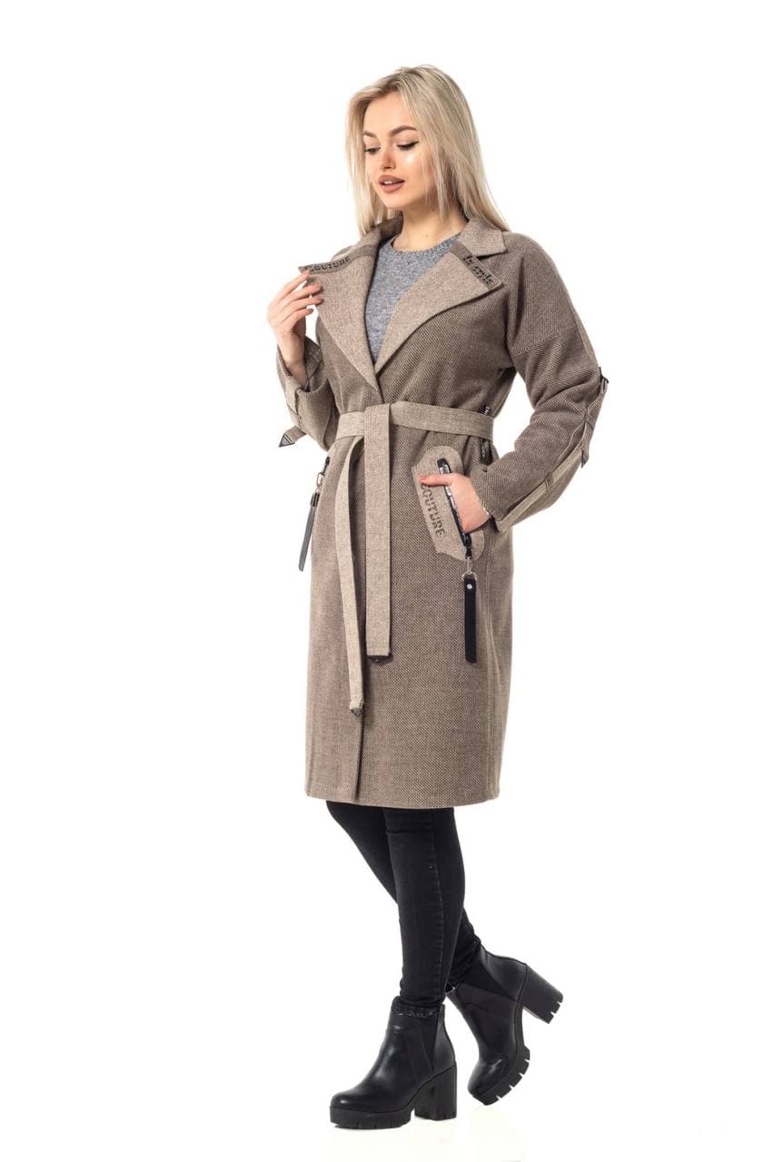 

Fashions • Женское пальто на запах Clara Fashions 46 капучино (1141)