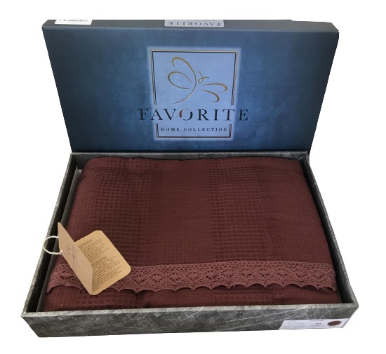 

Вафельная простынь Пике Favorite Gold 200*240 см бордо (ts-2000100147573)