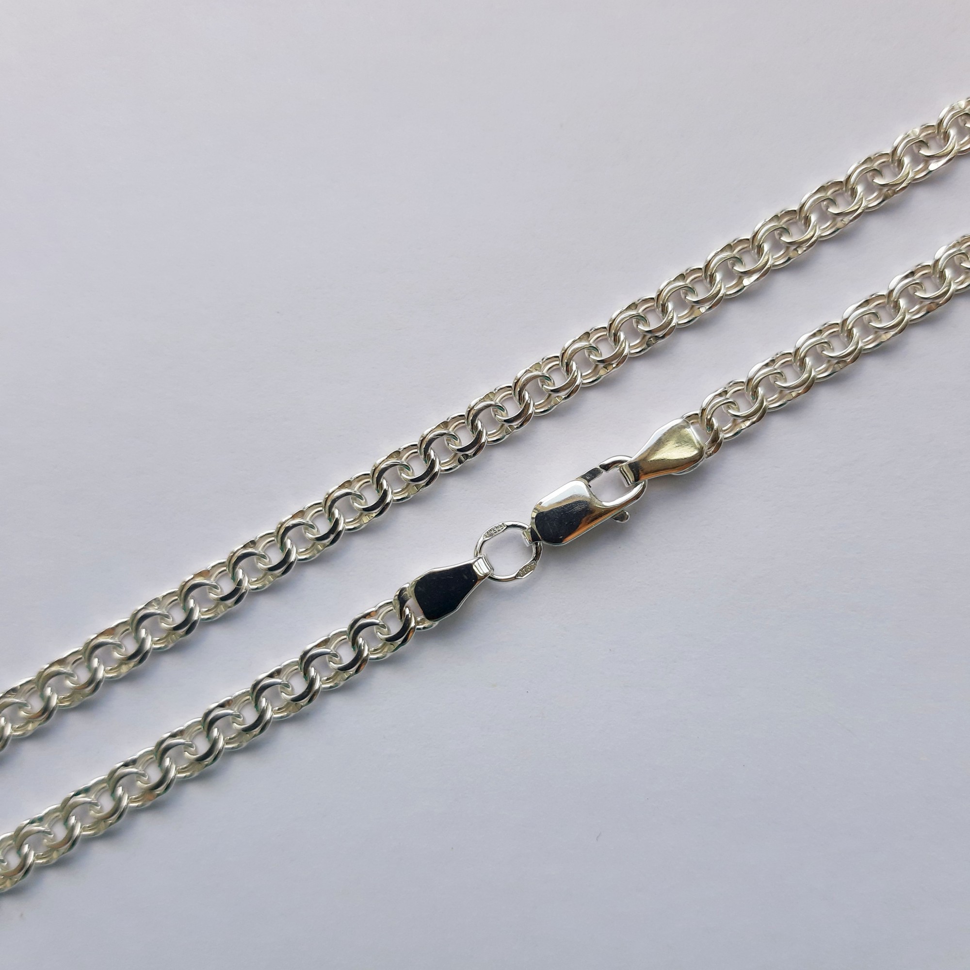 

Серебряная цепочка плоский Бисмарк 50см 925 пробы 7,6г