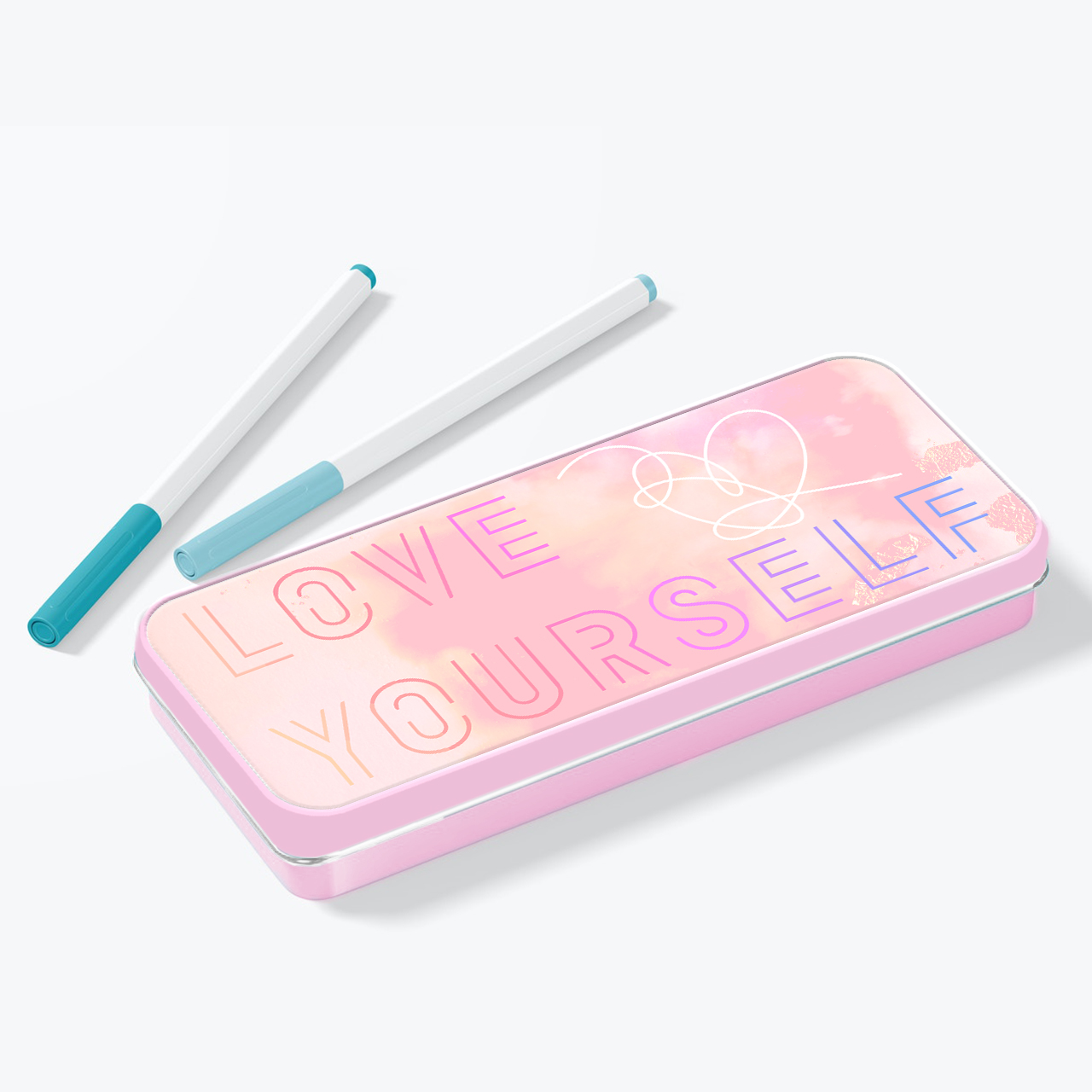 

Пенал школьный металлический БТС (BTS Love yourself) (34408-3276-1) Розовый