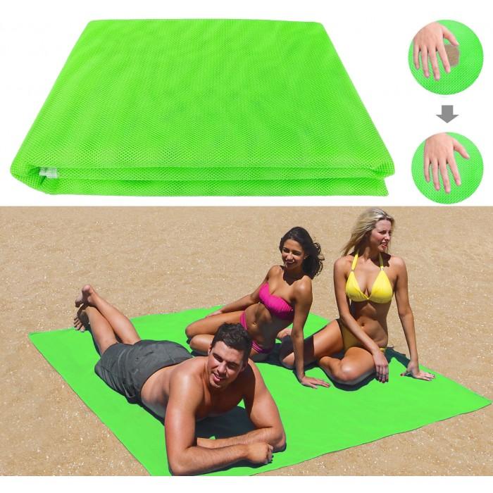 

Пляжная подстилка Sand-Free Mat туристический коврик анти-песок 200х150см салатовый (AL-150729)