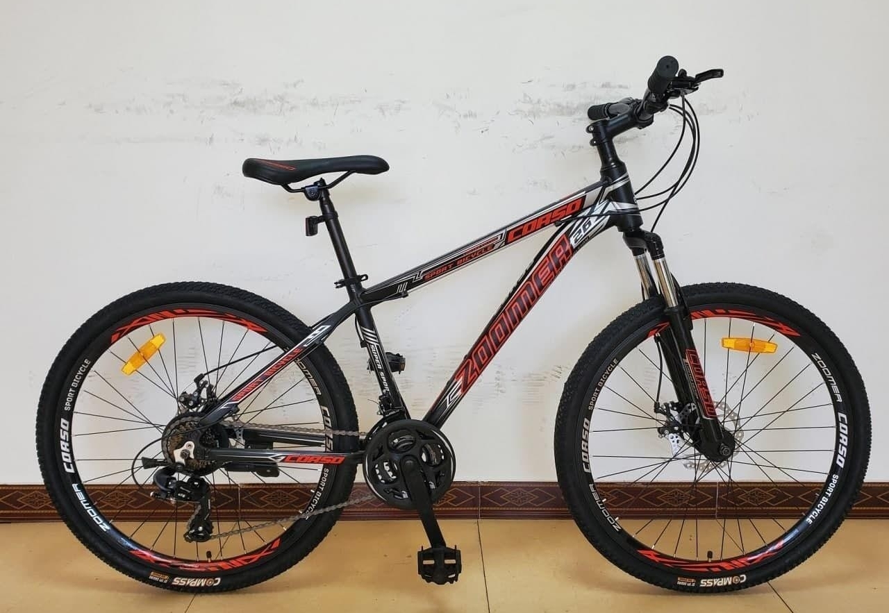 

Велосипед Спортивный CORSO Zoomer 26 дюймов рама 15 черно красный