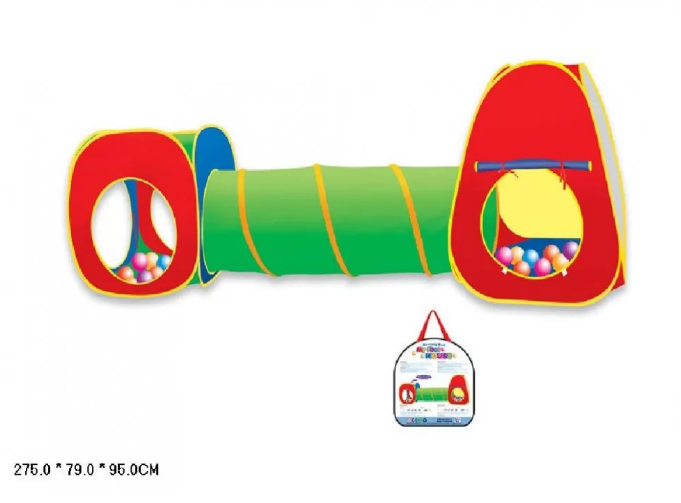 

Детская игровая палатка Hoi xiong Toys с тоннелем в сумке 276х95х79 см 5538-13