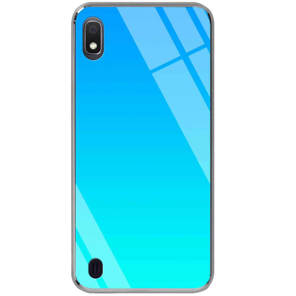

TPU+Glass чехол Epik Gradient Rainbow с лого для Samsung Galaxy A10 Голубой