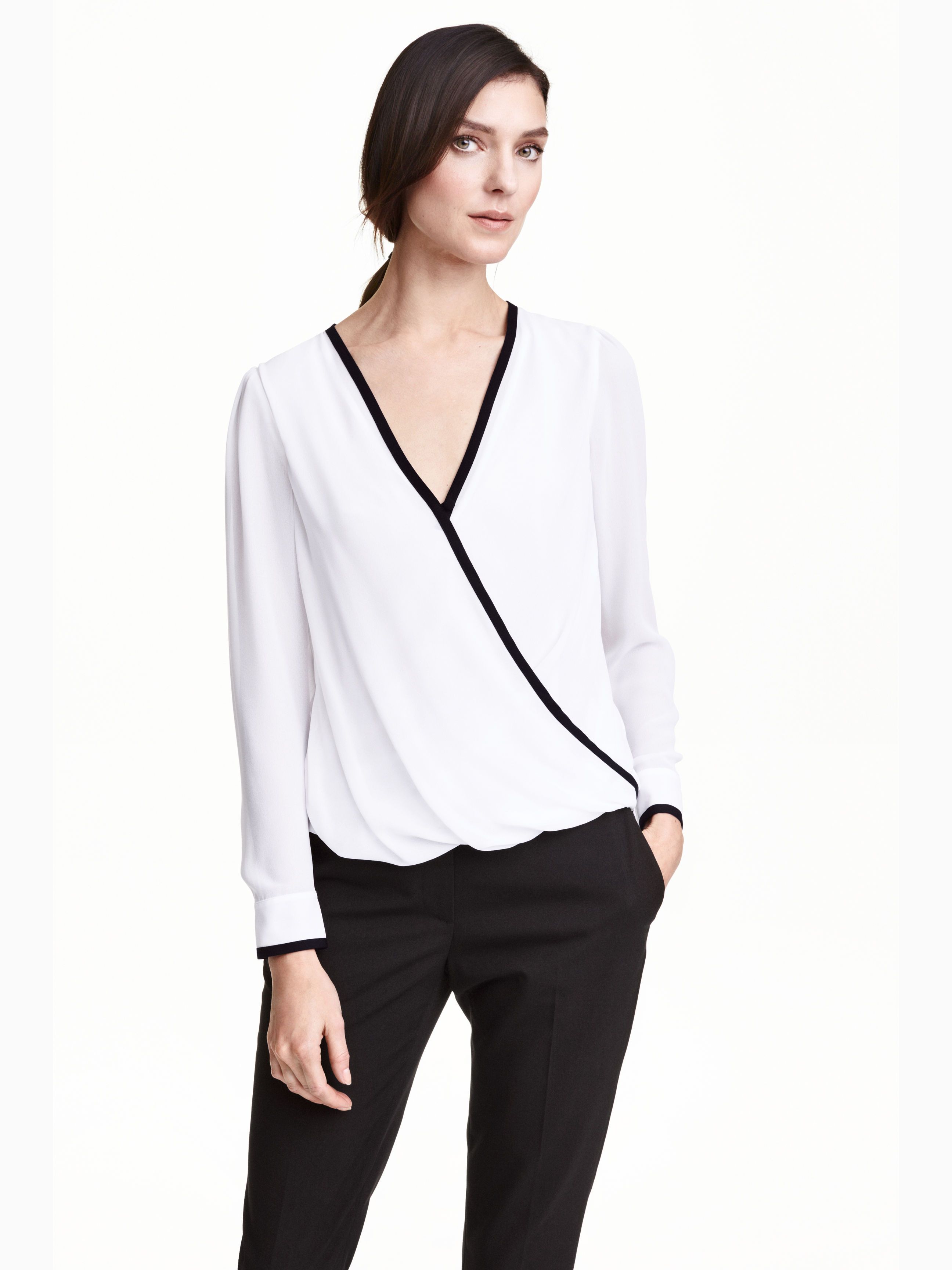 

Блузка H&M 1928743-z 42 Белая с черным