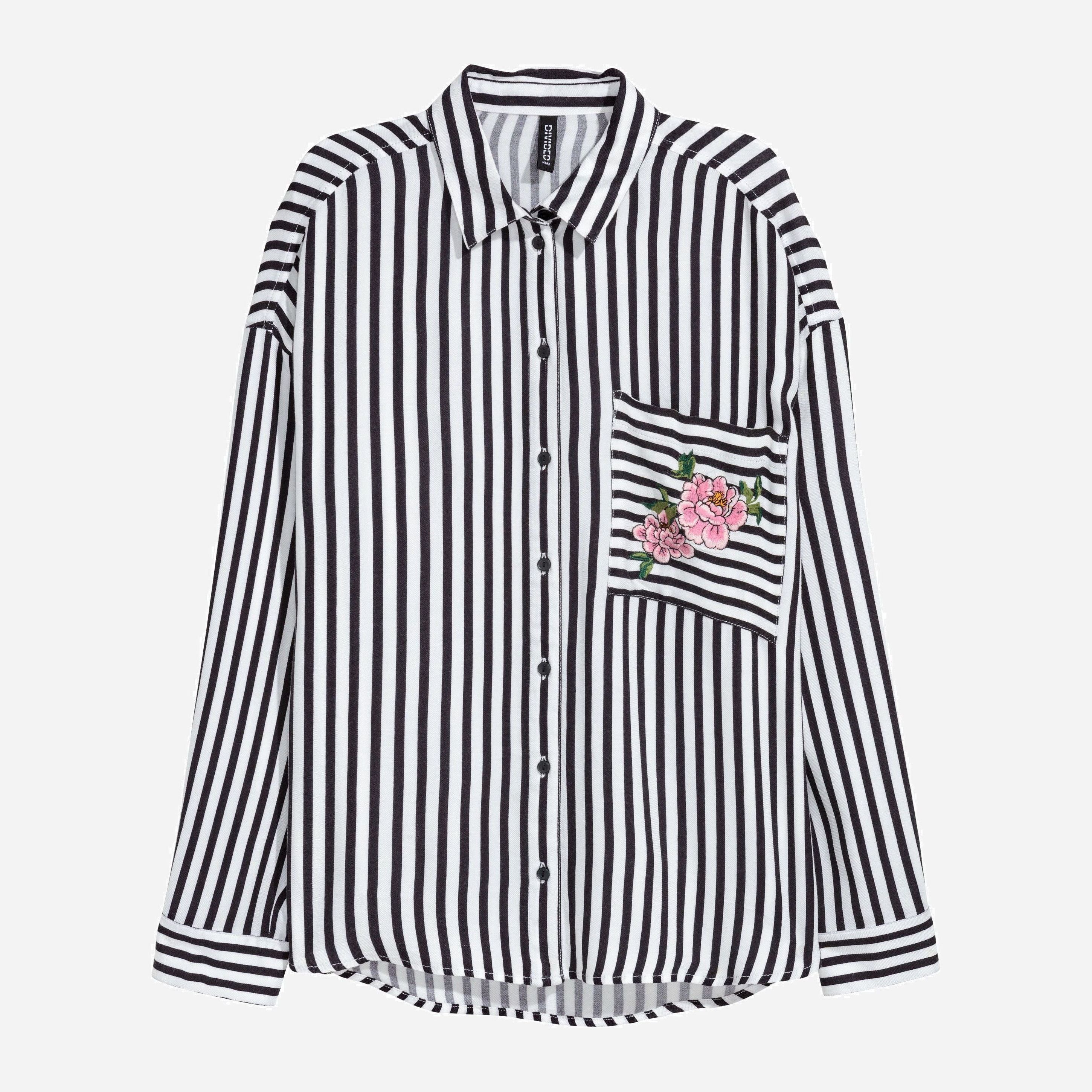 

Блузка H&M 5420186-AAMY 36 Черная с белым