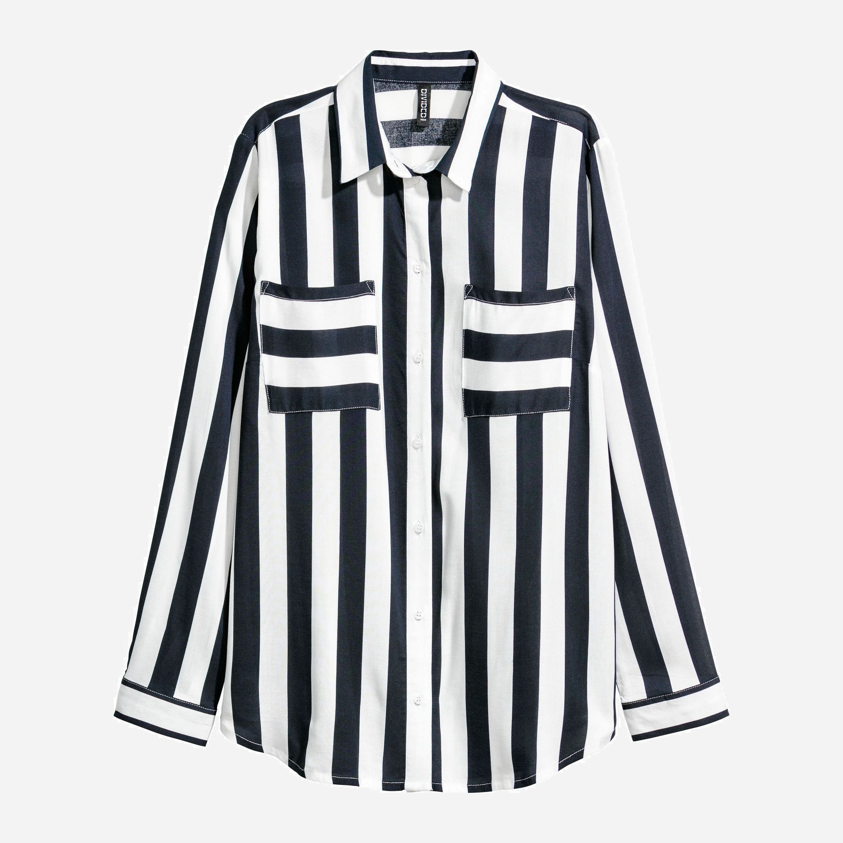 

Блузка H&M 5524737-AAKA 32 Белая с синим