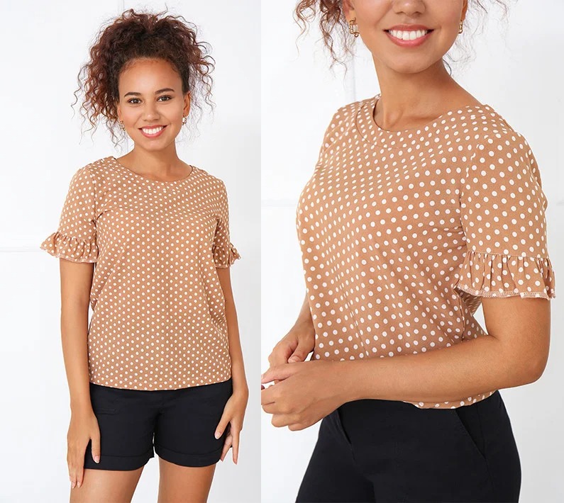 

Fashions • Летняя блуза Esther Fashions 44 бежевый (№425-фг)