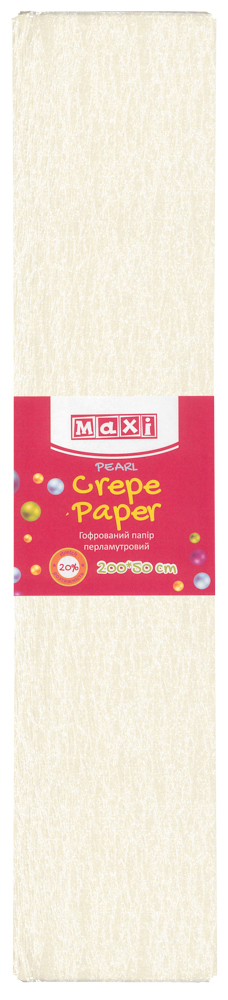 

Набор гофрированной бумаги Maxi 20% 50 х 200 см 10 шт Перламутровой Белой (MX61618-01)