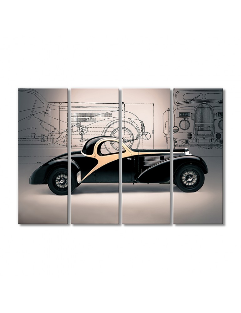 

Модульная картина Artel «1938 Бугатти винтажный» 4 модуля 70x105 см