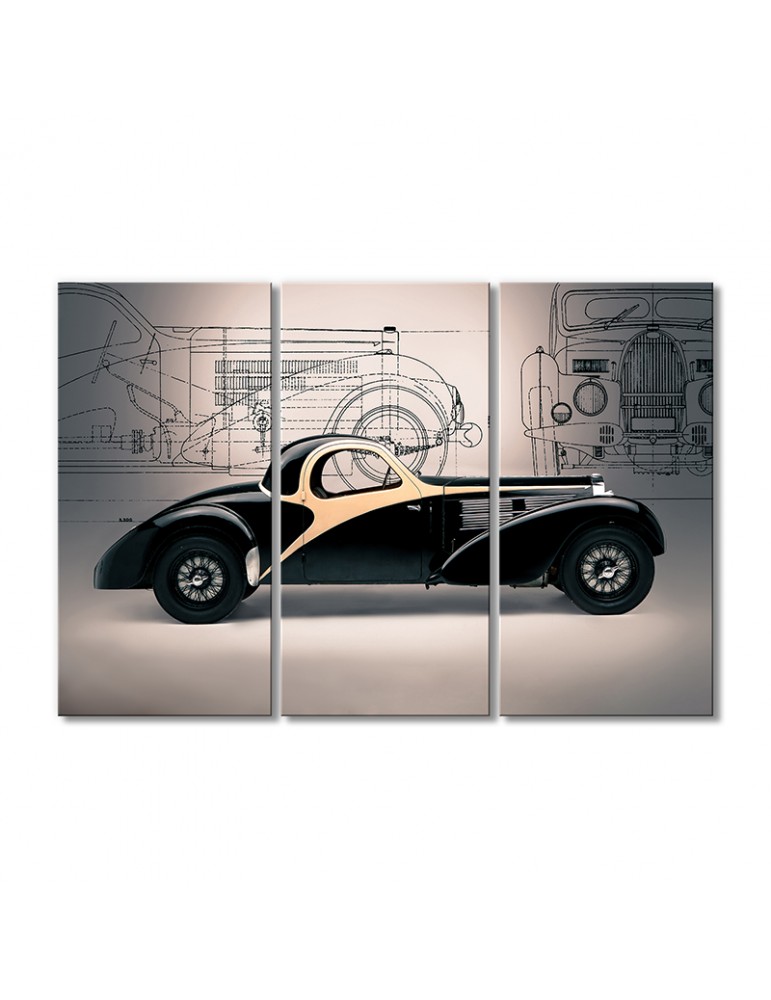 

Модульная картина Artel «1938 Бугатти винтажный» 3 модуля 60x90 см