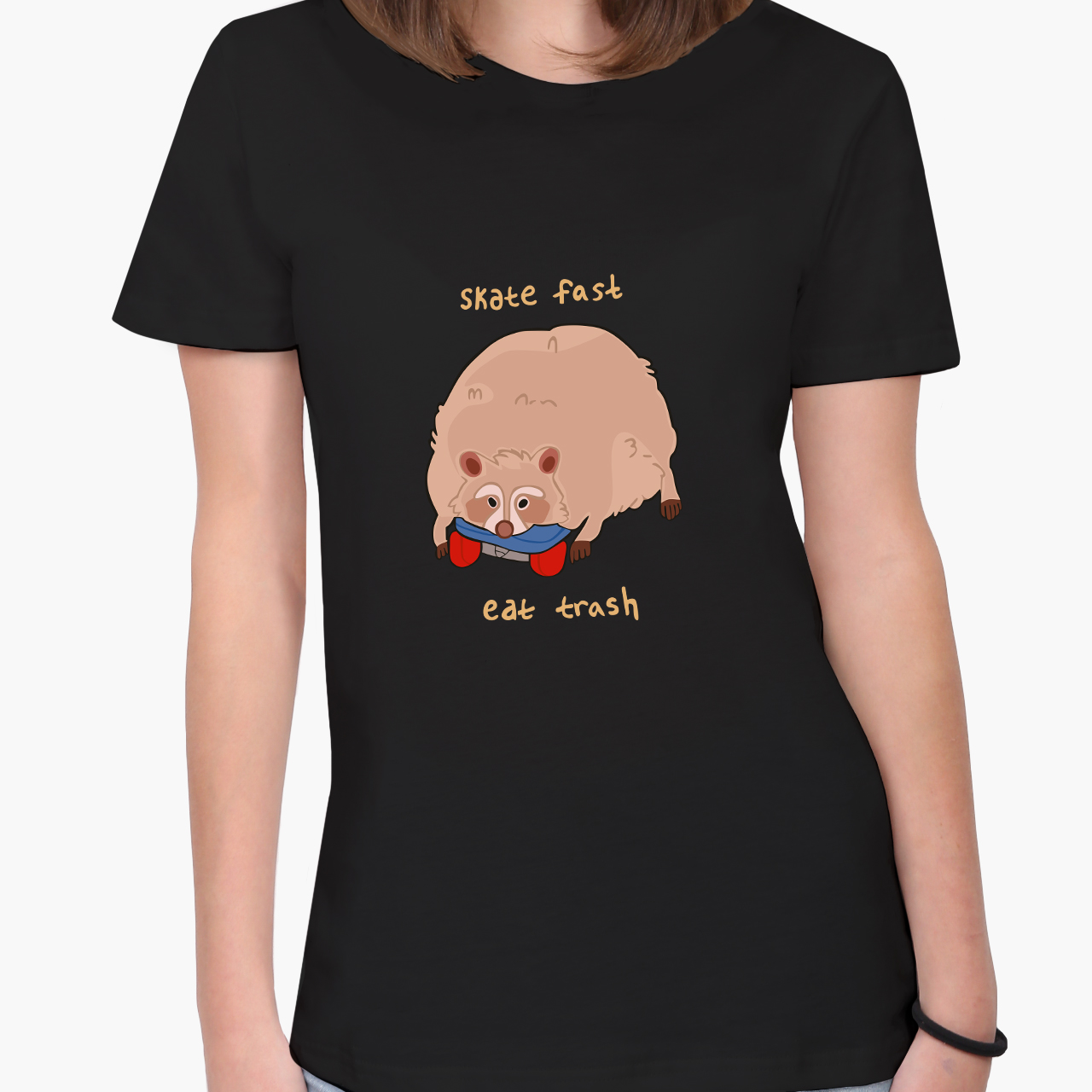 

Футболка женская Толстый енот (Fat Raccoon) (8976-2051-5) XXL Черная