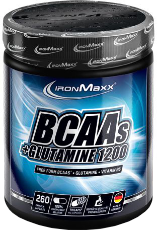 

Аминокислота IronMaxx BCAA´s + Glutamine 1200 260 капсул (4260196291316)