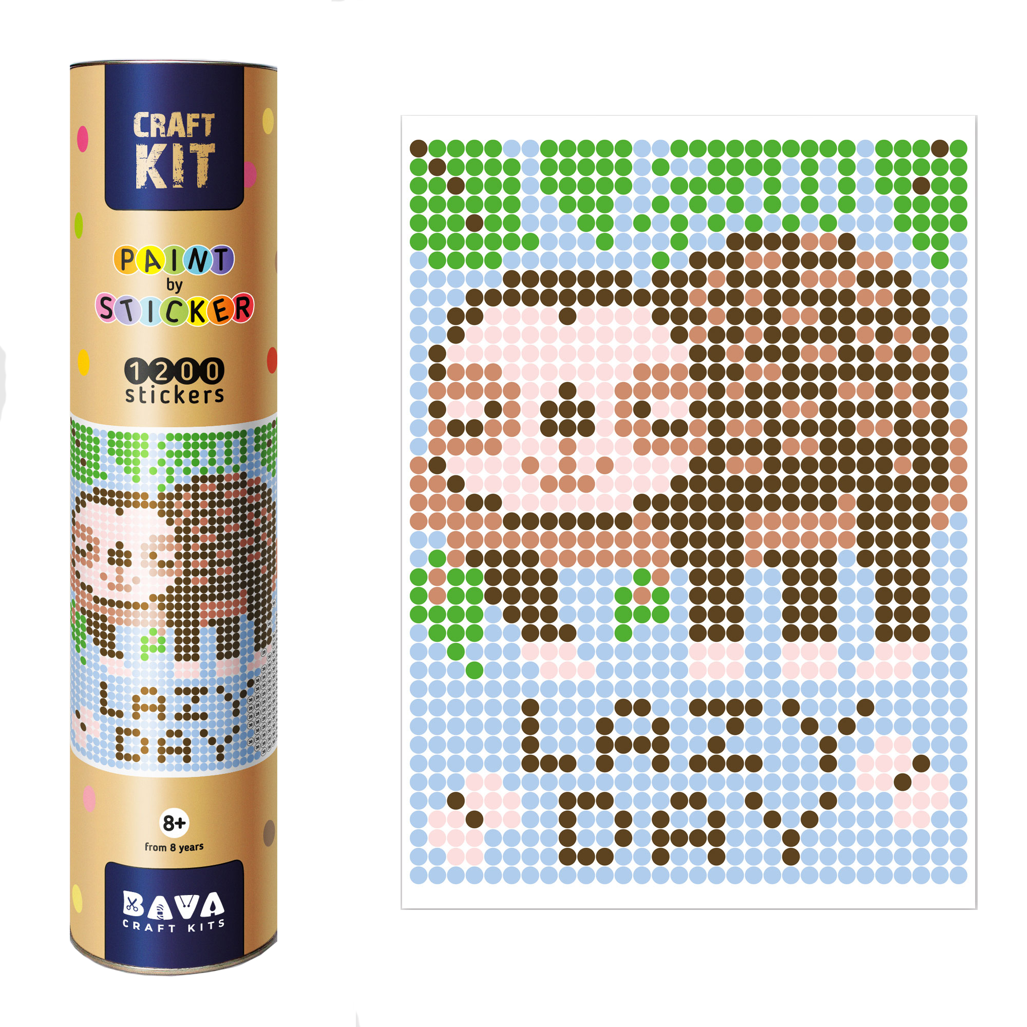 

Картина по номерам стикерами в тубусе Умняшка Ленивец 33х48 см 1200 стикеров (1821) (4820129201821)