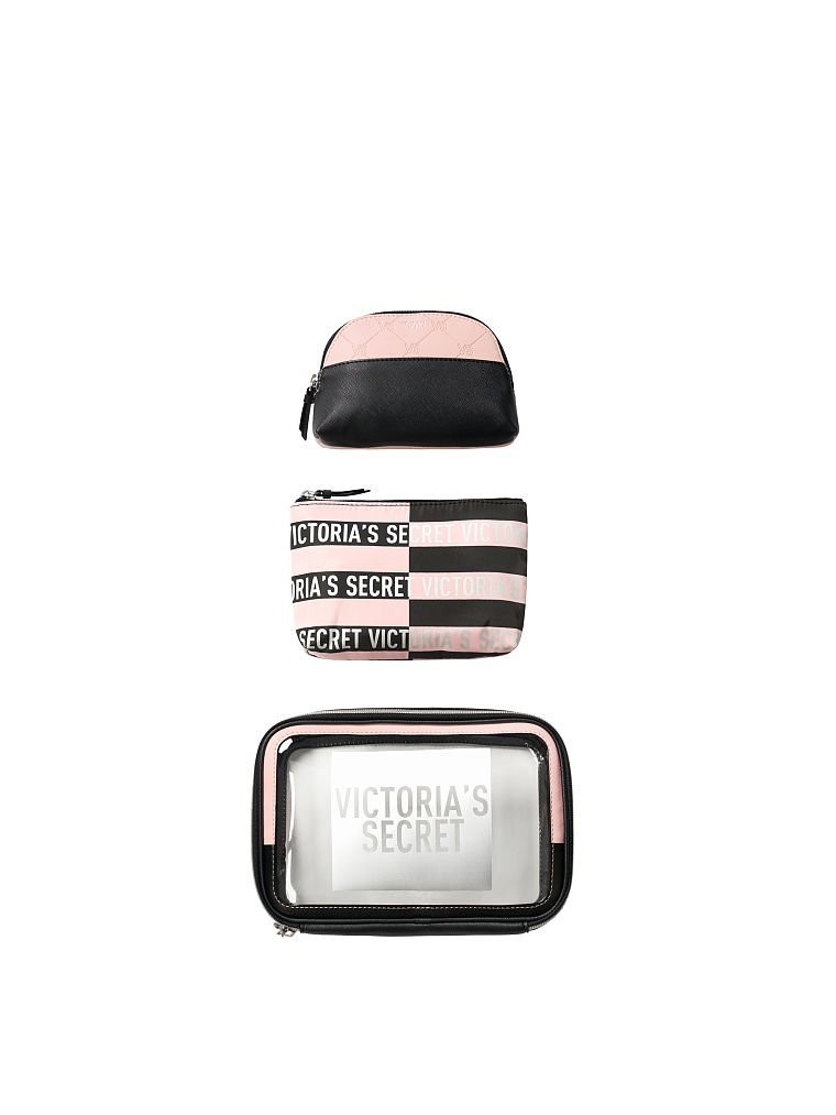 

Косметичка Victoria's Secret 3 в 1 Черно/Розовый Лого Прозрачная (8006)