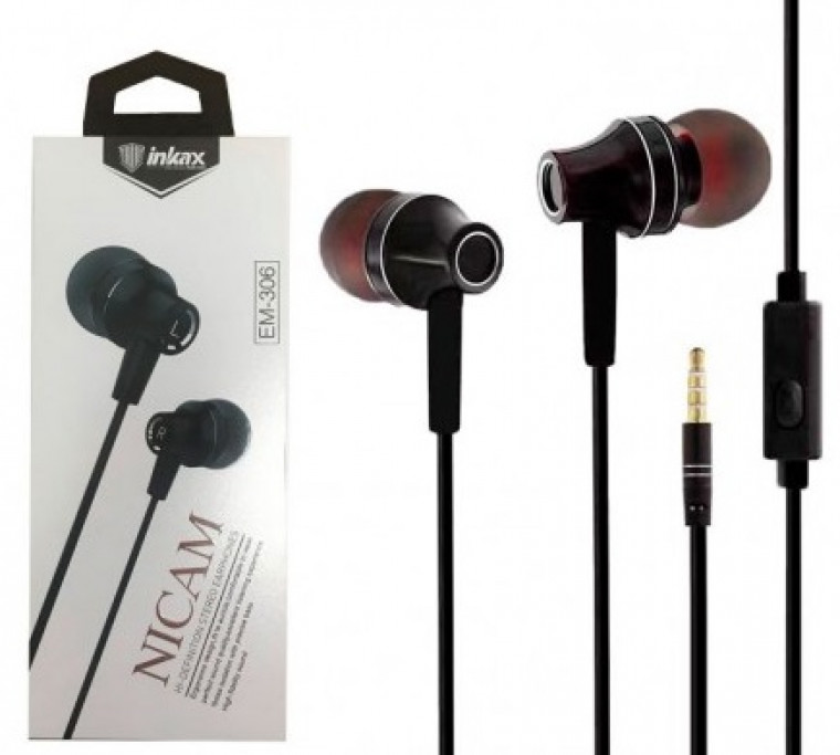 

Наушники INKAX EM-306 Black - Черные jack 3.5