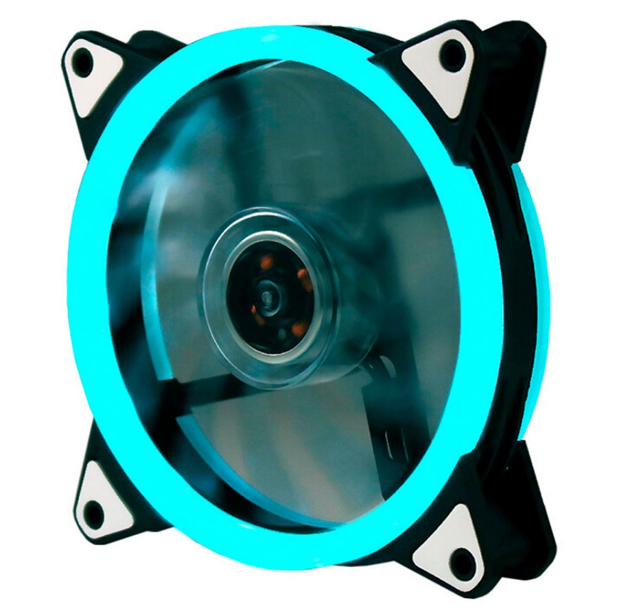 

Кулер корпусной Voltronic sleeve fan 3pin + 4pin - 120мм, 12V, 1100об/мин, Ice-Blue, двухсторонний