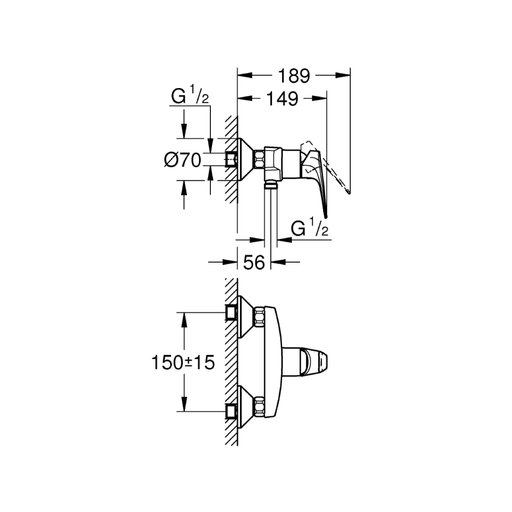 

Смеситель для душа Grohe Bauflow Хром 11980423