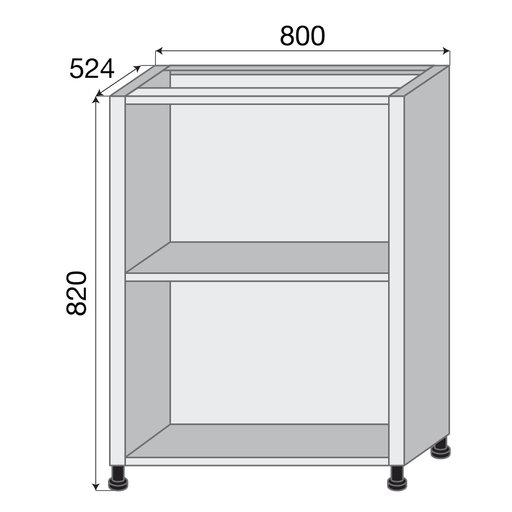 

Корпус нижний Delinia 800х820 мм Белый