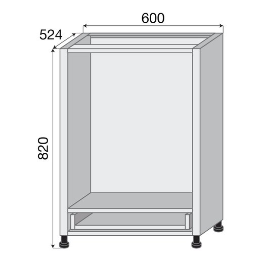 

Корпус нижний для духового шкафа Delinia 600х820 мм Белый