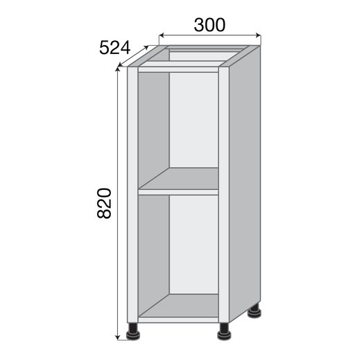 

Корпус нижний Delinia 300х820 мм Белый