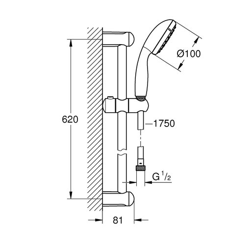 

Душевой комплект Grohe New Tempesta 100 хром (11980444)