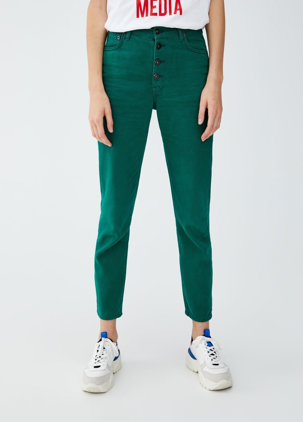 

Джинсы Pull & Bear укороченные  зеленые 16-0027, Джинсы Pull & Bear укороченные 32 зеленые 16-0027