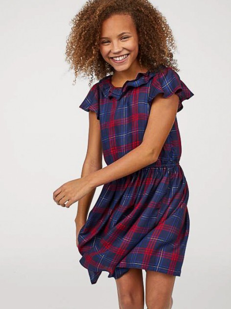 

Платье H&M 0710832 170 сине-красное в клетку 8-0050