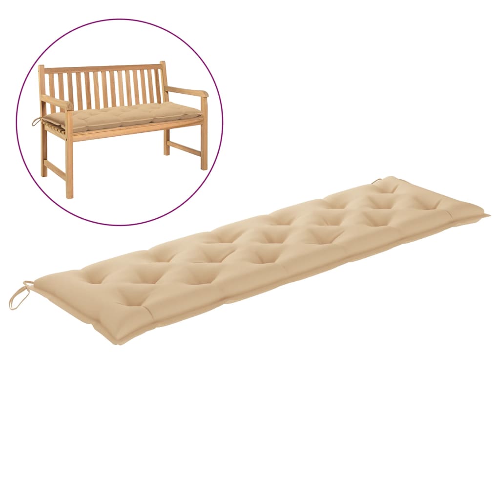 

Подушка для садової лавки Shumee бежева 180x50x7 см тканина 314971
