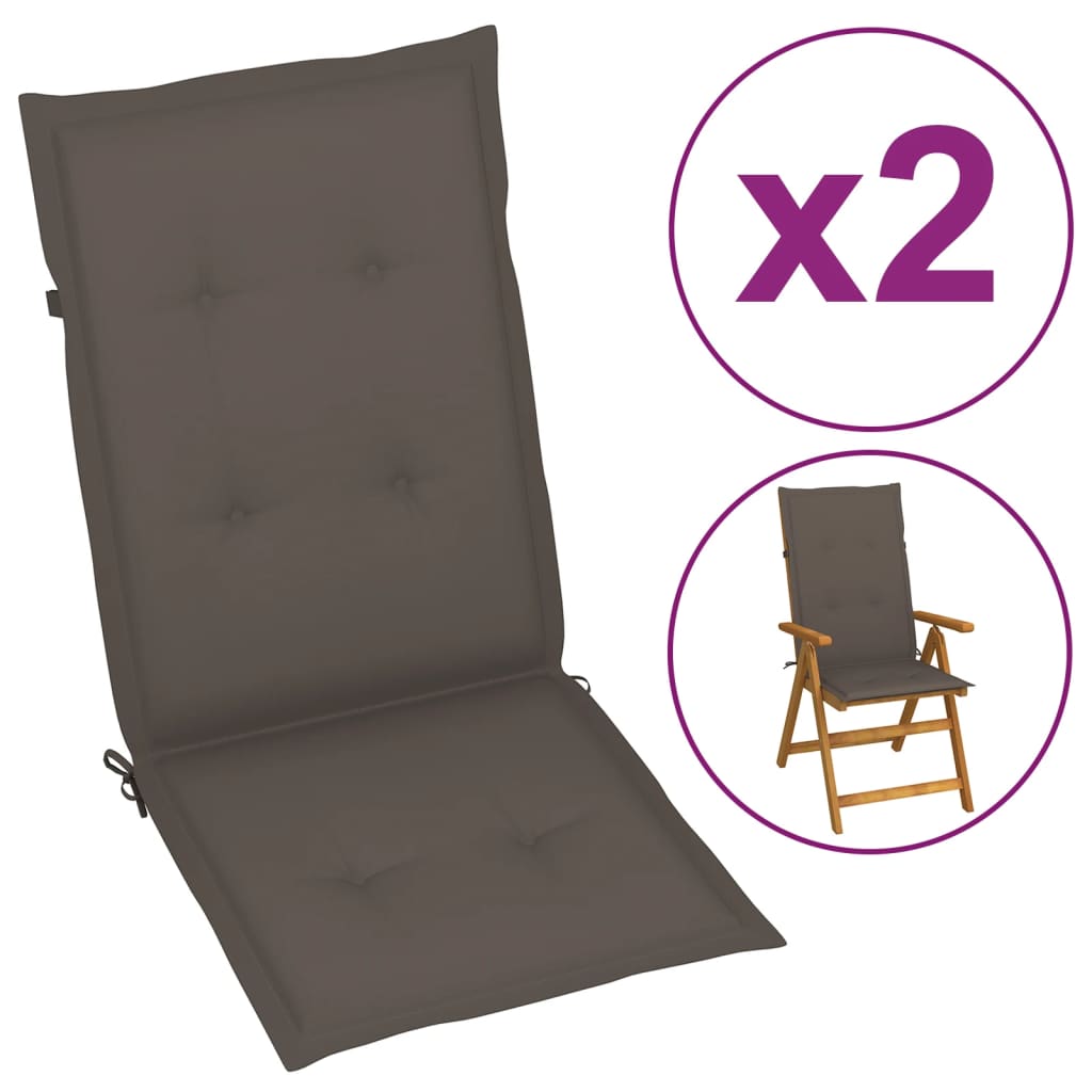 

Подушки для садового стільця Shumee 2 шт сіро коричневий 120x50x3 см 47540