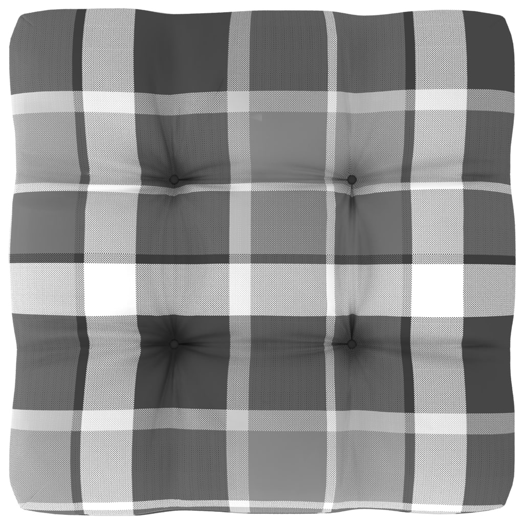 

Подушка для дивана з піддонів Shumee сіра картата 50x50x12 см 314377