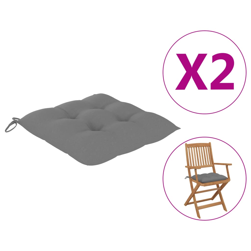 

Подушки на стільці Shumee 2 шт сірі 40x40x7 см тканина 314863