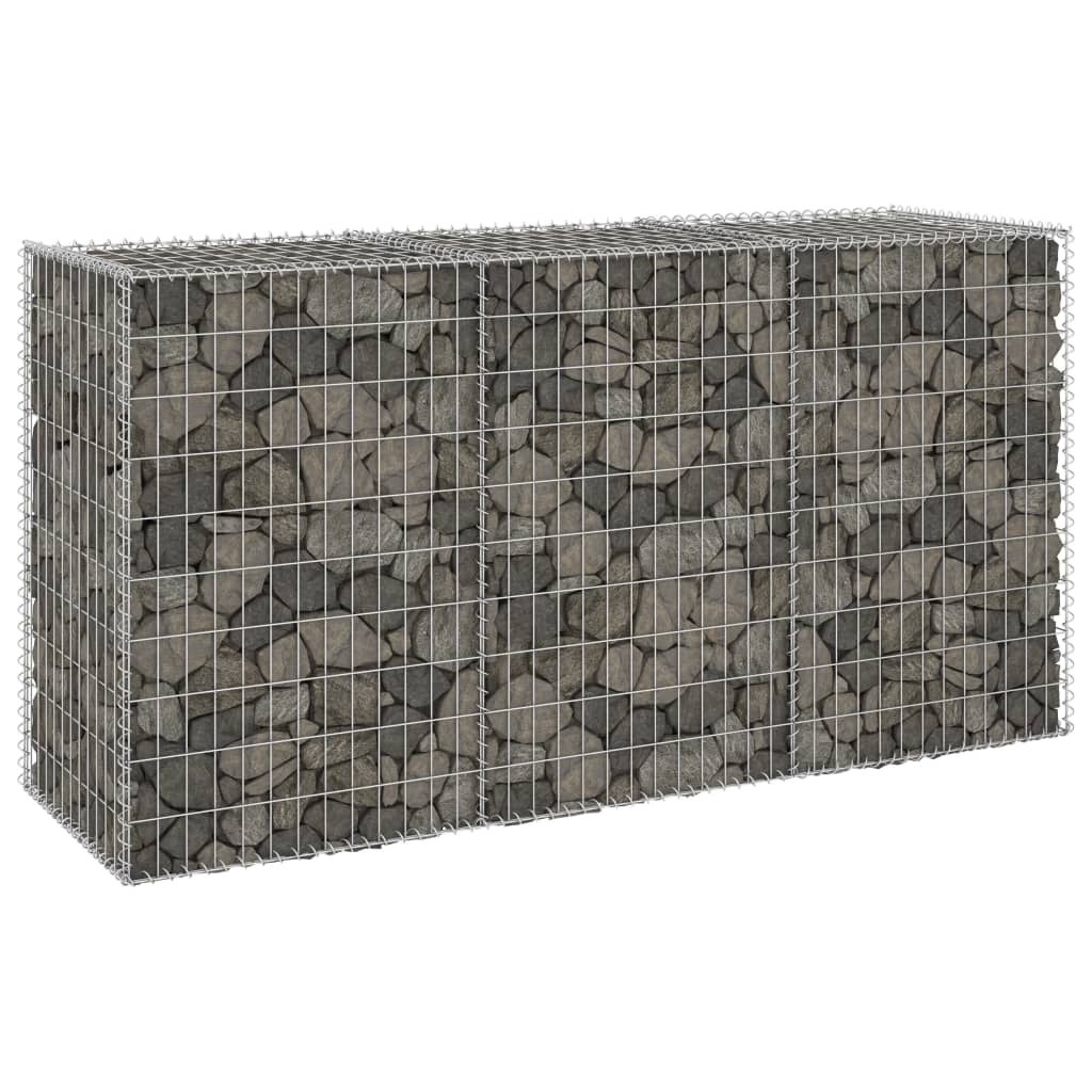 

Стінка з габіону Shumee 200x60x100 см оцинкована сталь срібло 147815