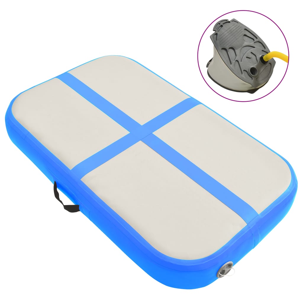 

Гімнастичний мат з насосом Shumee 60x100x10 см ПВХ синій 92650