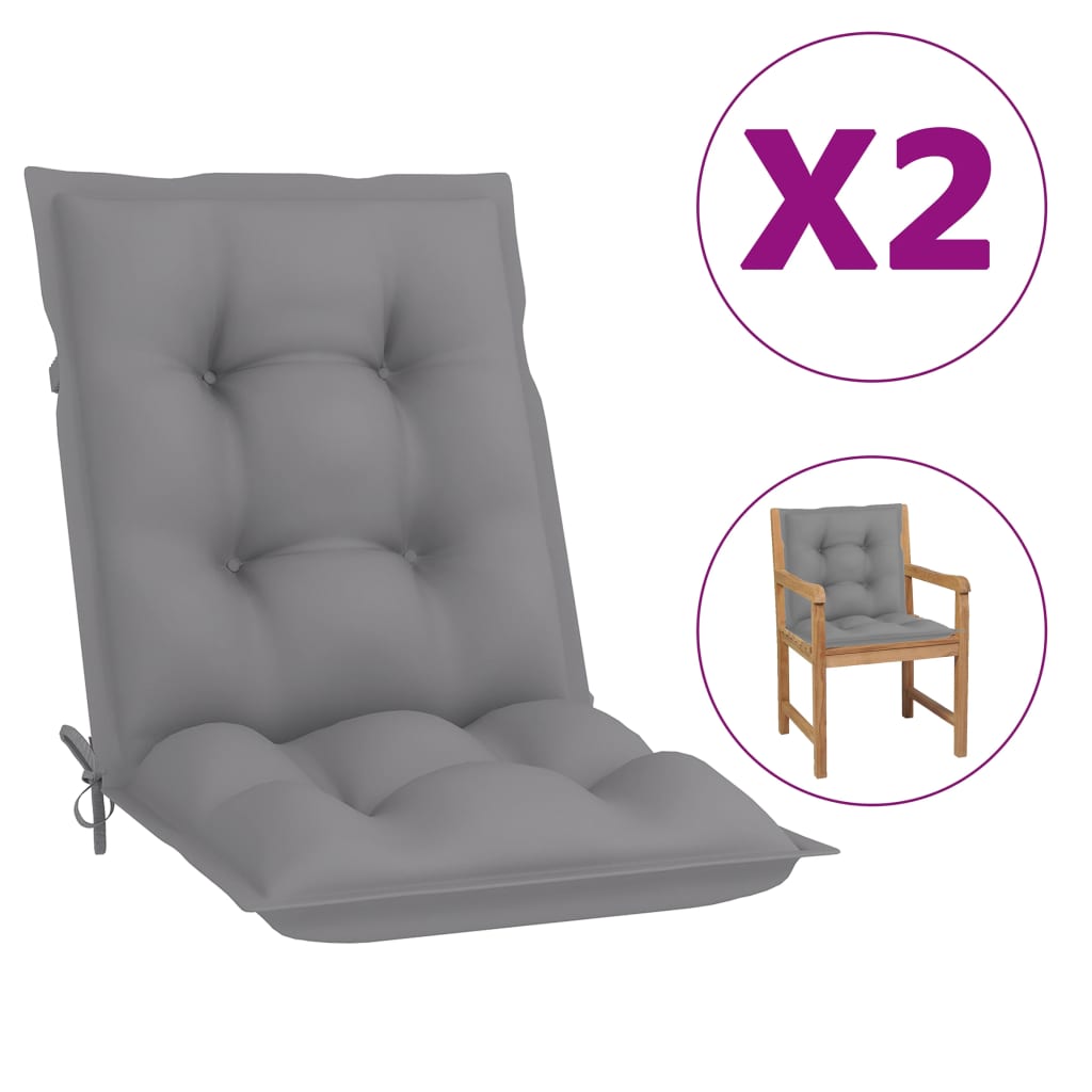 

Подушки для садового стільця Shumee 2 шт сірі 100x50x7 см 314281