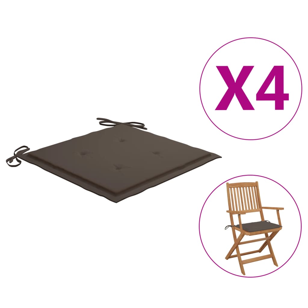 

Подушки для садового стільця Shumee 4 шт. сіро коричневий 40 x 40 x 3 см. 47595