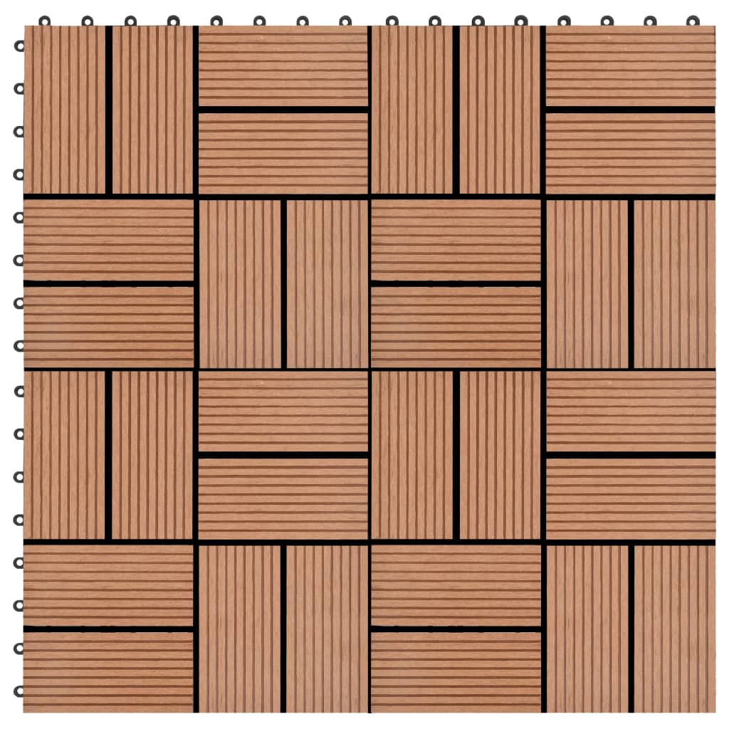 

Терасна плитка Shumee 11 шт. 30 x 30 см 1 м² ДПК коричнева 45029