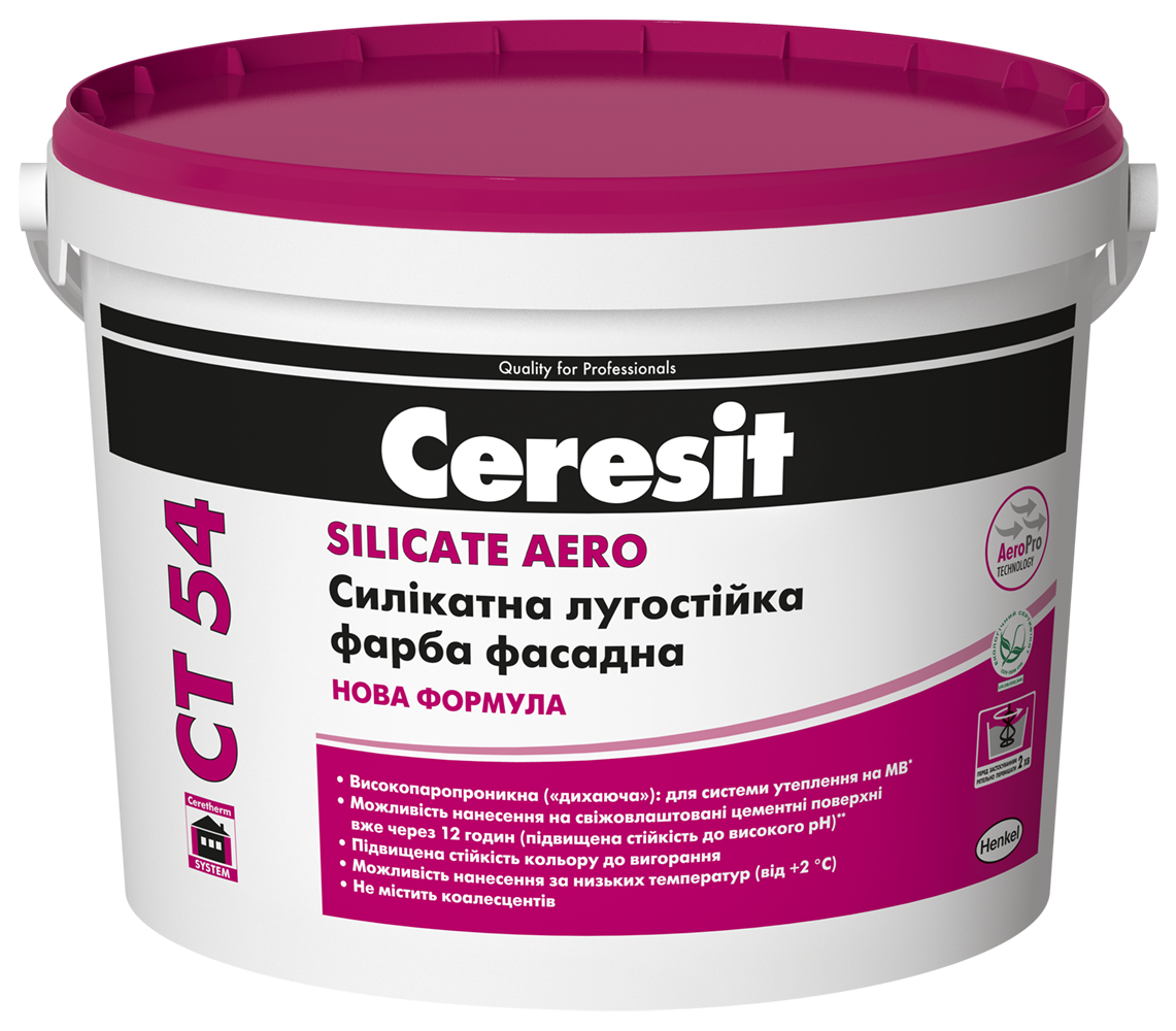 

Унікальна силікатна фарба Ceresit CT54 Aero 10л