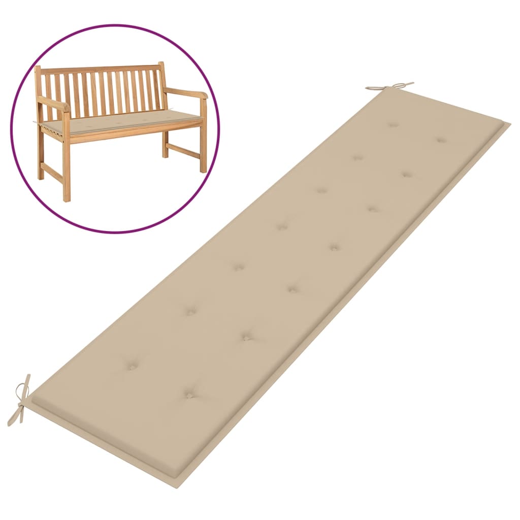 

Подушка для садової лавки Shumee бежева 200 x 50 x 3 см 47615