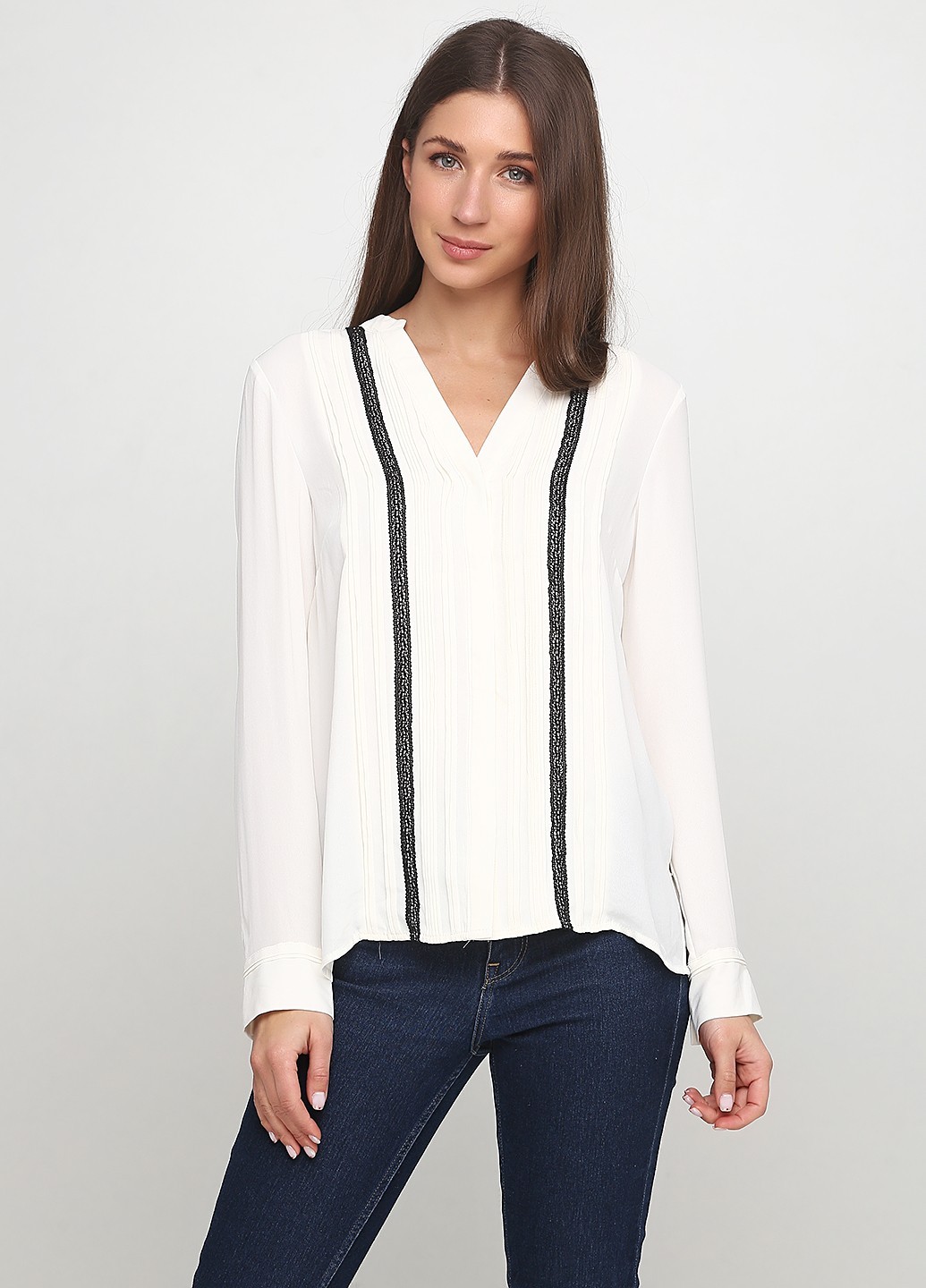 

Блузка H&M 0502656 34 натуральная белая 13-0067