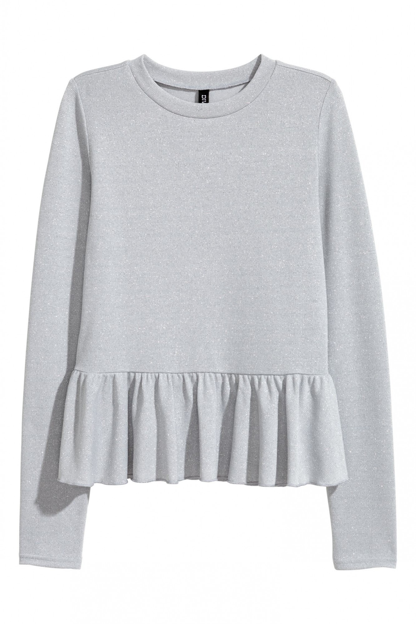 

Лонгслив H&M с баской  серый 13-0072, Лонгслив H&M с баской XS серый 13-0072