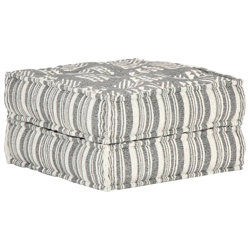 

Пуф Shumee 60x70x36 см сіра смугаста тканина 287708