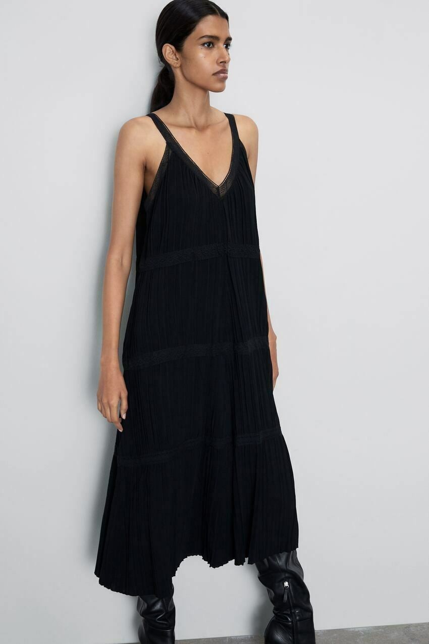 

Платье Zara миди S черное 18-0085