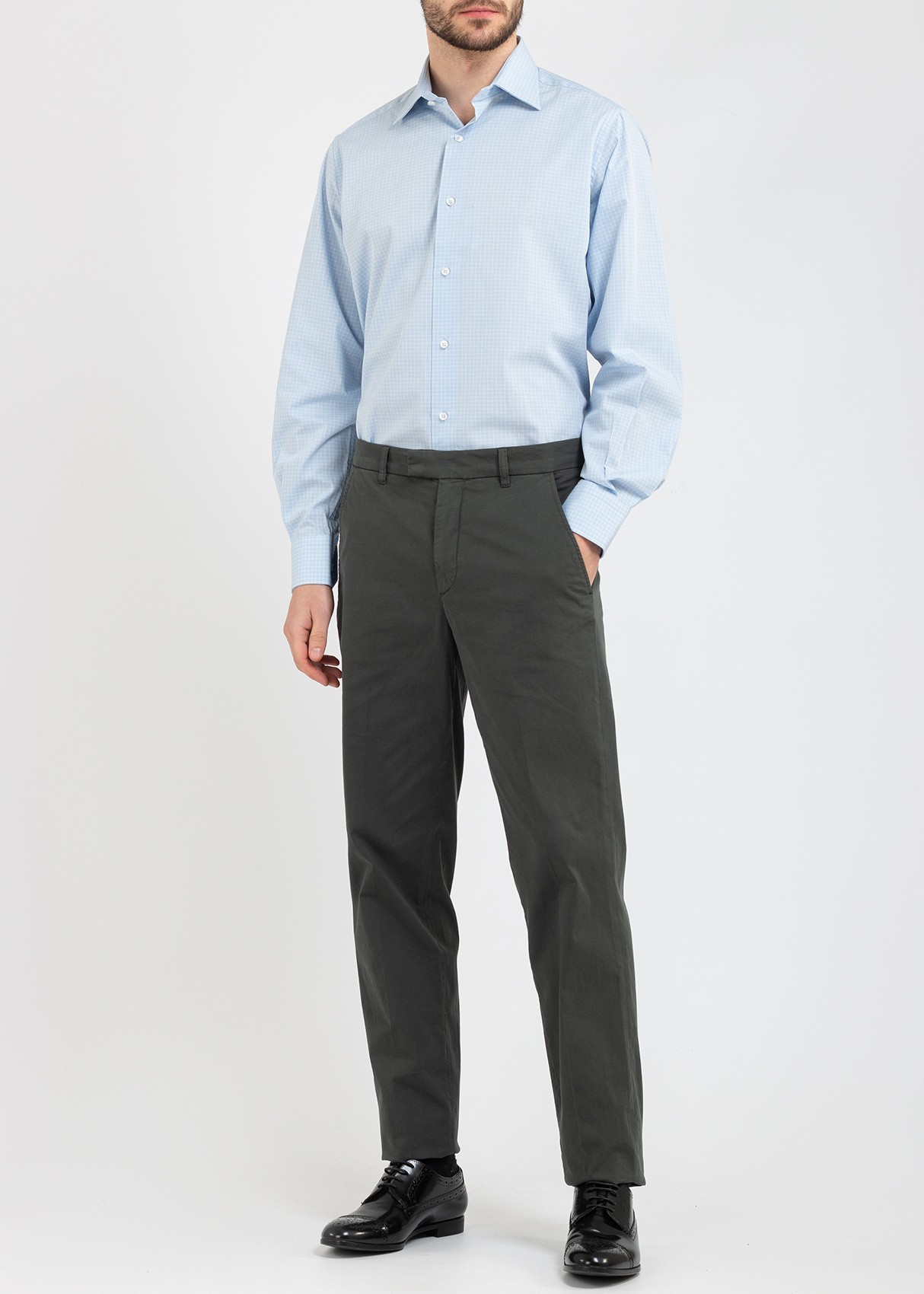 

Рубашка Belmonte Classico  голубая в белую клетку, Рубашка Belmonte Classico 41 голубая в белую клетку