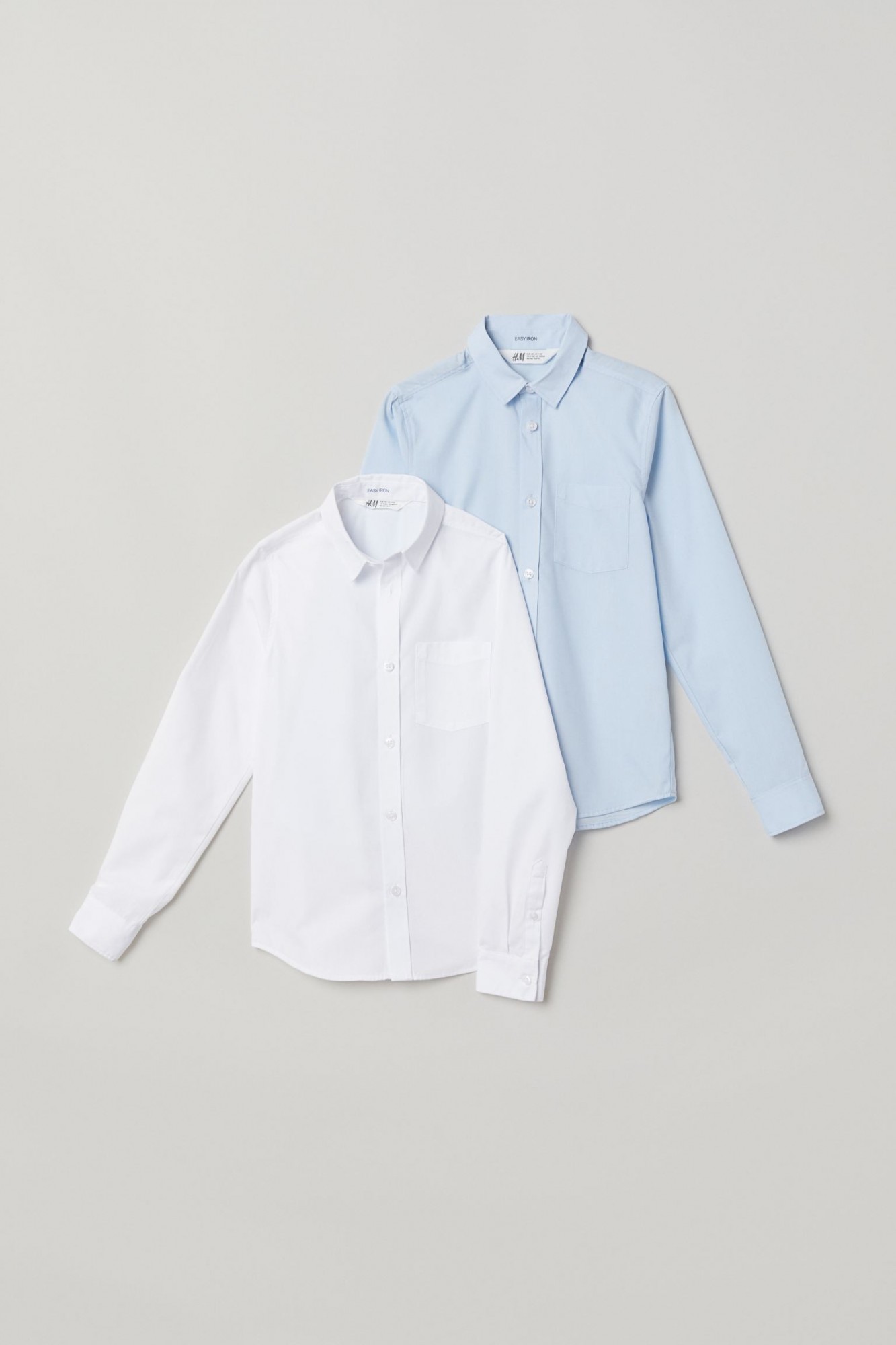 

Рубашка (2 шт) H&M классическая 158 белая/голубая 3-0020