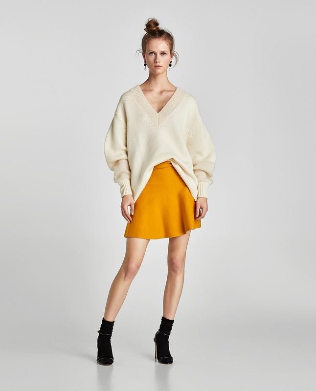 

Юбка Zara годе  горчичная 18-0068, Юбка Zara годе S горчичная 18-0068