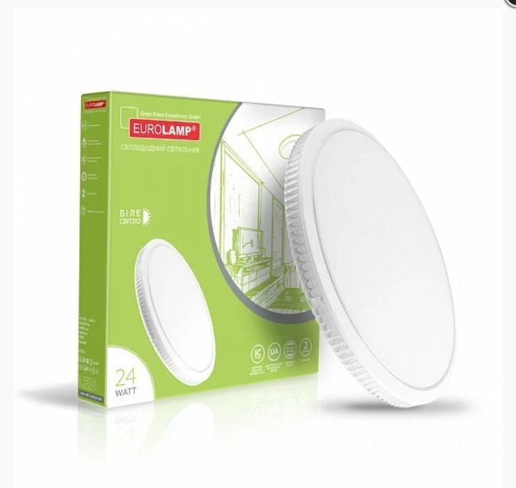 

Светильник светодиодный Eurolamp накладной круглый 24W 4000K LED-MR-24W/4-N6