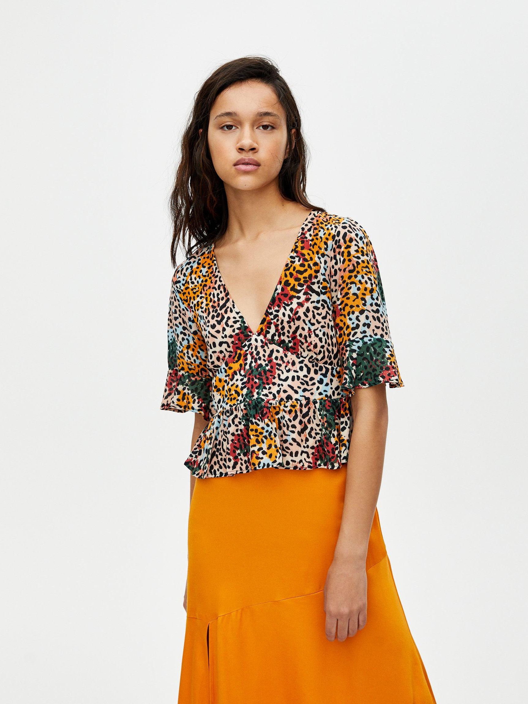 

Блузка Pull & Bear 5470/368/800  Разноцветная, Блузка Pull & Bear 5470/368/800 S Разноцветная