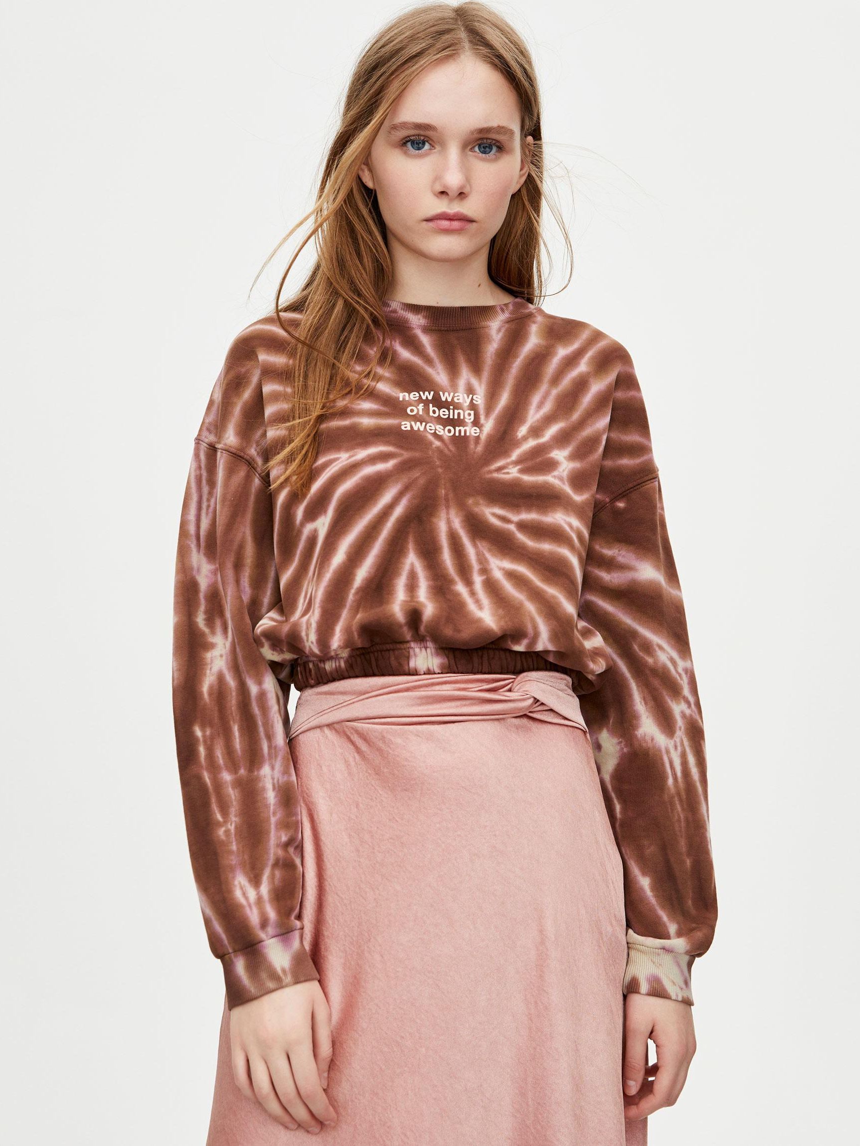 

Свитшот Pull & Bear 5590/362/711 S Коричневый с белым