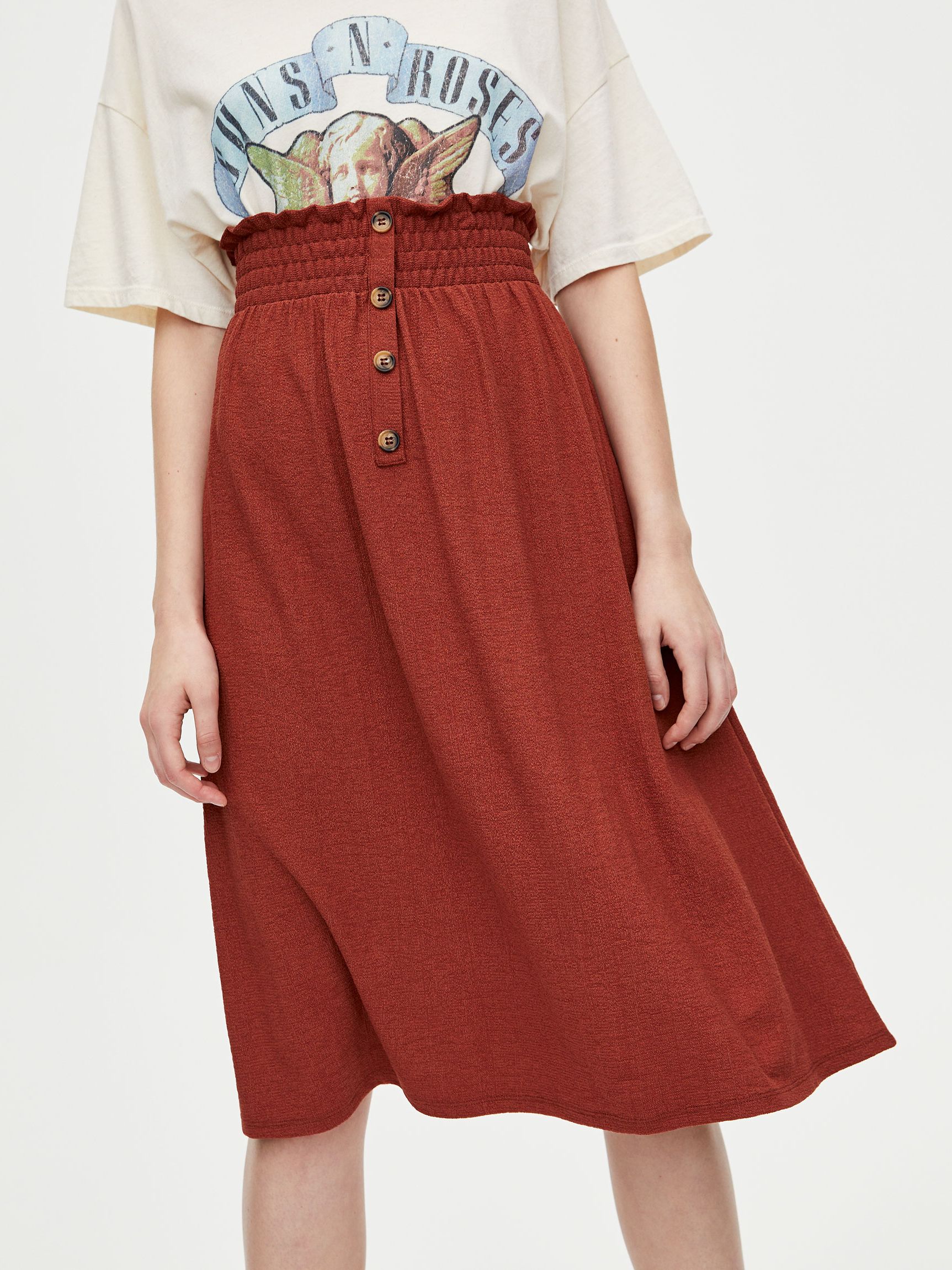 

Юбка Pull & Bear 9398/378/658 XL Терракотовая